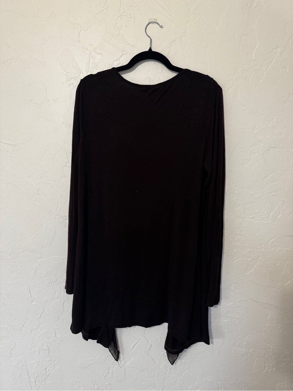 Brown Ruffle Open Front Cardigan Jacket - Picture 3 of 4